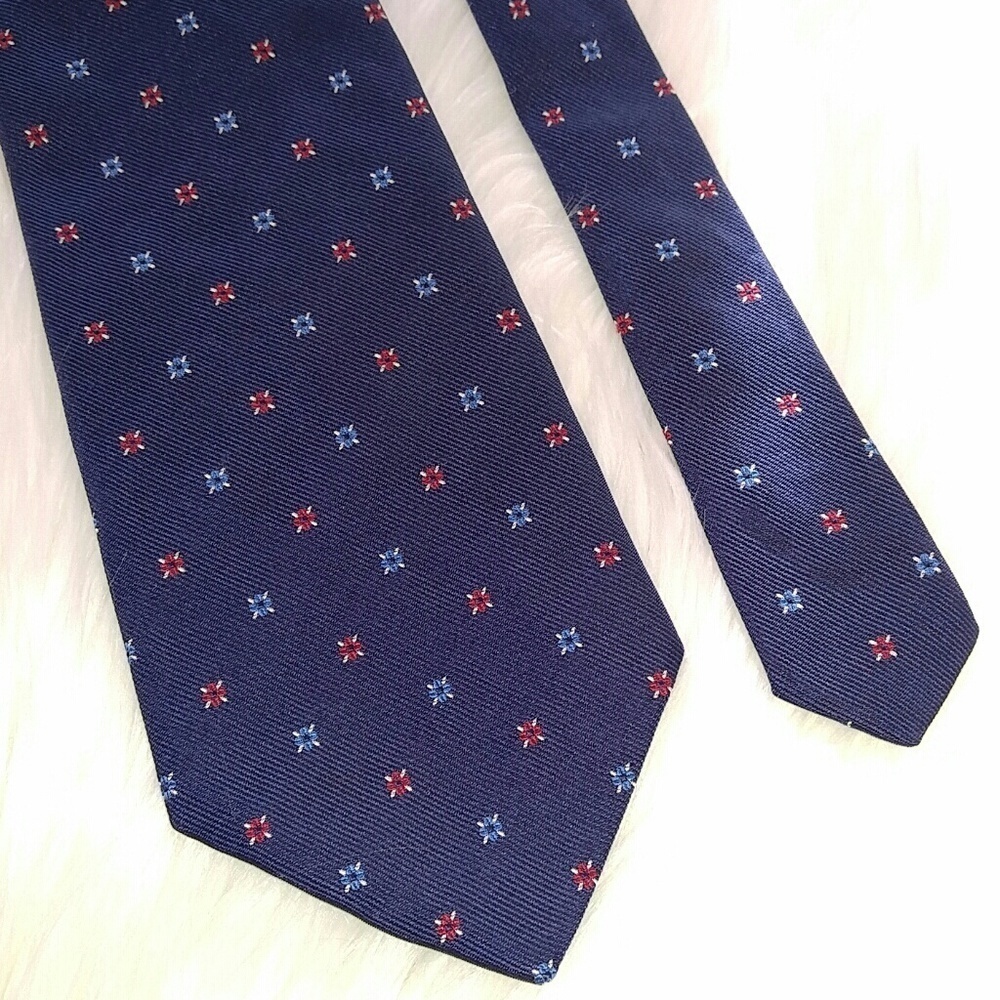 Brooks Brothers Blue Silk Floral Tie 60"